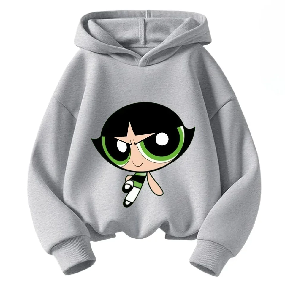 The Powerpuff Girls  Autumn/Winter Fashion Casual Hooded Long-sleeved Children\'s Sports Hoodie Cute Hoodie For Boys And Girls