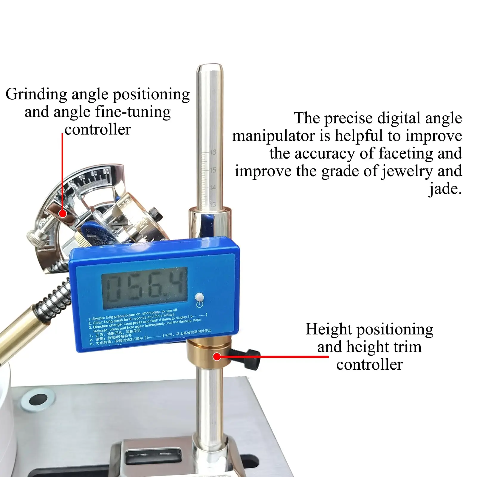 180W Gemstone inlay cutting machine Digital Display Gem Grinding Machine speed of 2800 rpm used for processing and cutting gems.