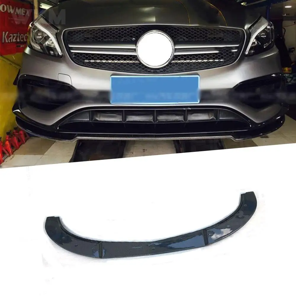 

Body Kit Front Bumper Lip Spoiler for Benz A Class W176 A180 A200 A260 A45 For AMG 2016-2019 For AMG Car Styling Carbon Fiber