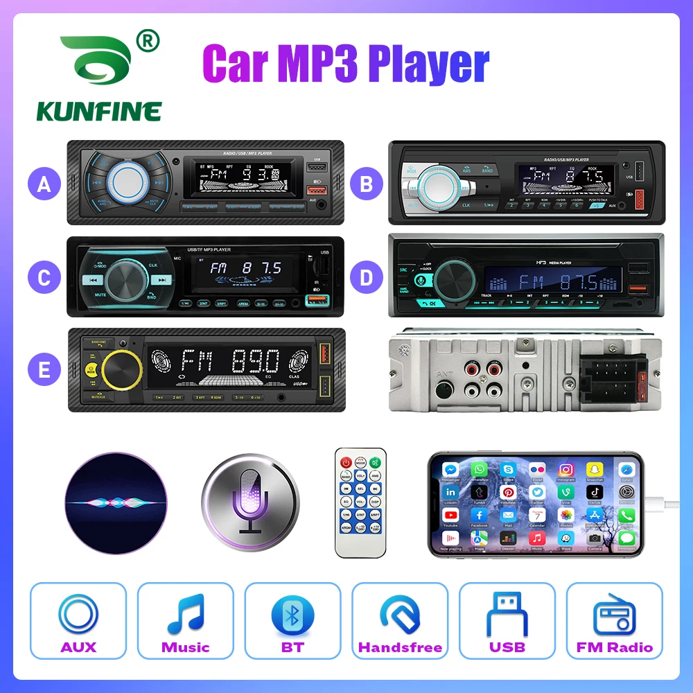 1 din Car Radio MP3 Player FM Tuner Stereo USB Car Audio Stereo SD TF USB Multimedia Autoradio Player Remote Control  Bluetooth