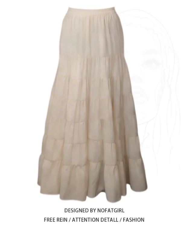 

Женская юбка миди А-силуэта больших размеров в нежном ретро-стиле, осенне-зимняя новинка, скрывающая недостатки фигуры, длинная юбка для повседневной носки, однотонная.