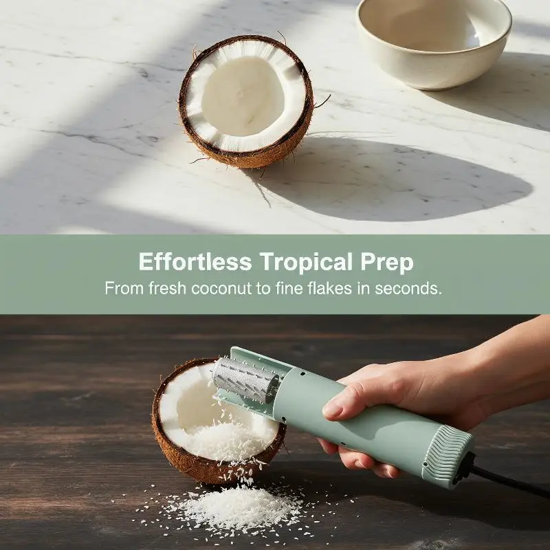 Safe and Efficient Electric Coconut Meat Grater with Splash-Proof Design for Homes