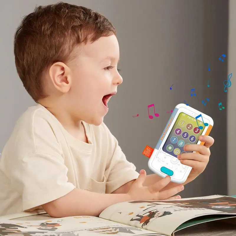 

Pretend Cell Phone Model Bilingual Storytelling Machine Simulated Touch Screen Music Phone Interactive Story Toy With Light