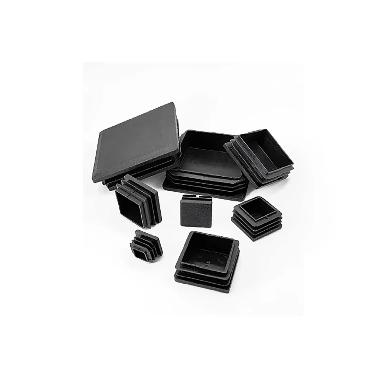 

PE Plastic Rectangle Blanking End Caps Tube Pipe Inserts Plug Square Inner Plug Table Chair Furniture Foot Cover 15x15mm 20x30mm