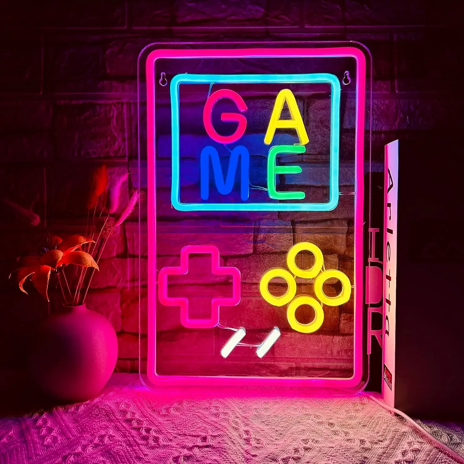 

Gaming LED Neon Sign USB Dimmable Neon Light Sign for Gameroom Bedroom Bar Livingroom Birthday Party Gift Wall Decoration
