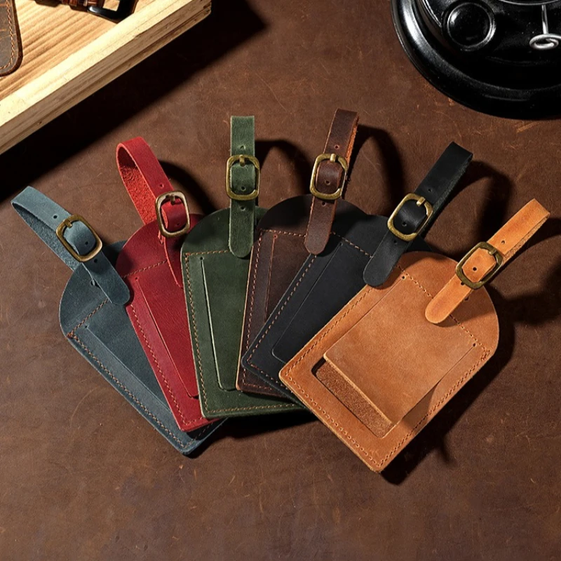 

Genuine Leather Suitcase Tags Women Men Travel Accessories Bag Tags Name ID Address Label for Luggage and Daily Travel Bag