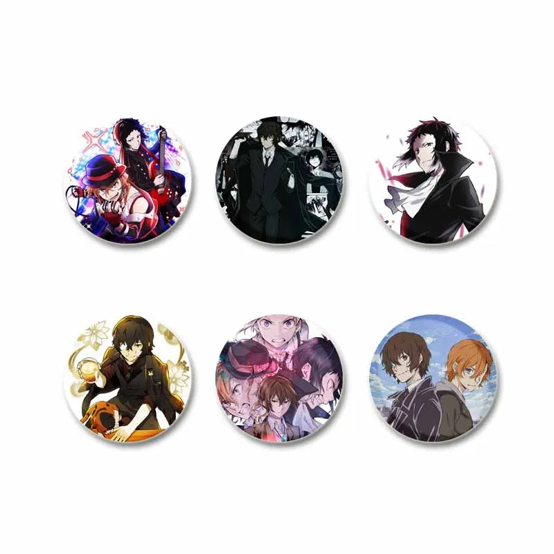 Handmade Anime Lapel Pins Bungo Stray Dogs Brooches Manga Figure Cosplay Badge DIY Backpack Clothes Jewelry Accessory Button Pin