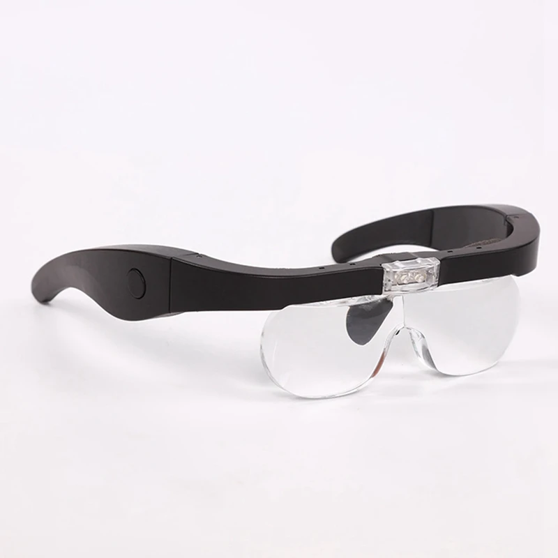 Rechargeable Glasses, Four Magnification Lenses, For Reading, Repair, Beauty And Nails, Head-Mounted Magnifier