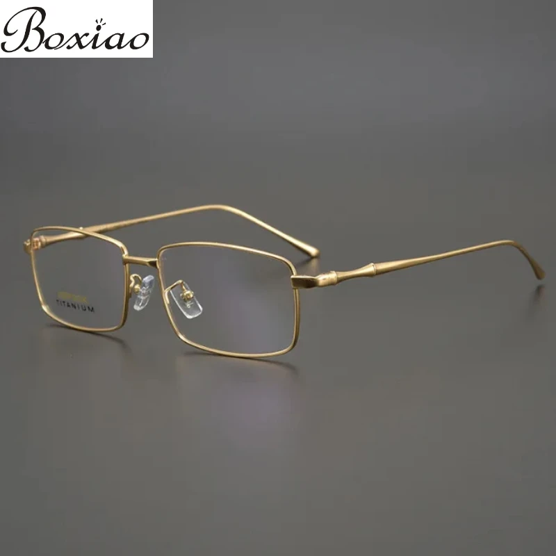 24k Gold Pure Titanium Glasses Frame Men's Gold Business Full-frame Gold Frame with Ultra-light Myopia Frame High-end Exquisite.