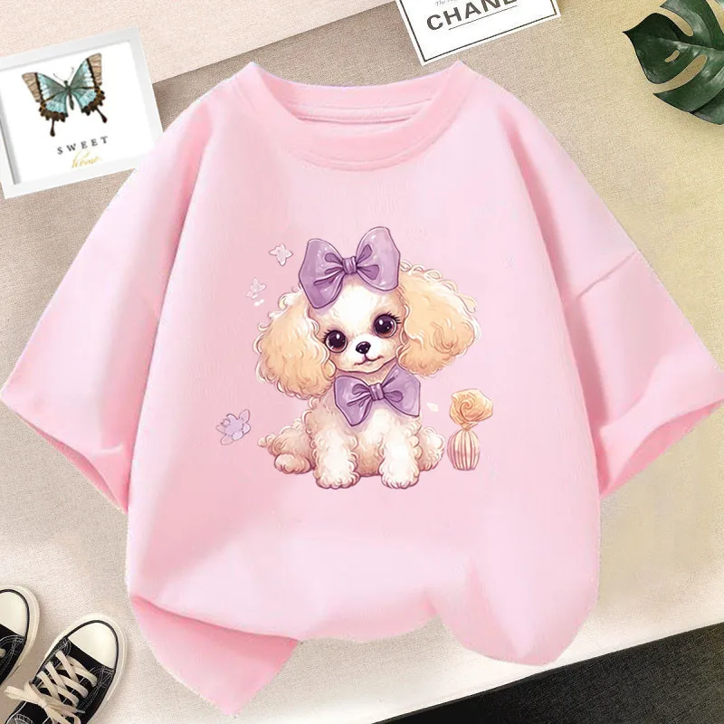 Kids T Shirt Fashion Cute Dog Puppy 3D Print Girls T Shirts Animal Harajuku O Neck Short Sleeve Summer Clothing Tops