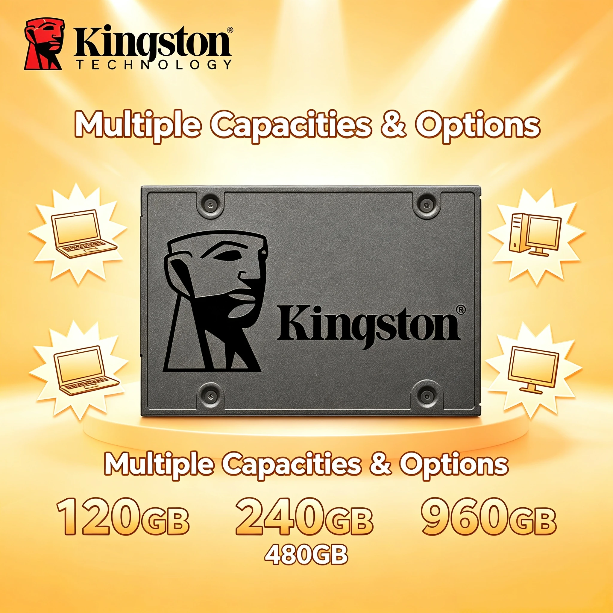Kingston A400 SSD Internal SATA III 25 Inch 120GB 240GB 480GB 960GB Solid State Drive HDD Replacement for PC Desktops Laptops