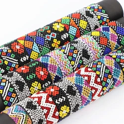 10/20Pcs/Lot Fashion Ethnic Retro Bracelet For Women Men Woven Elastic Wide Colorful Jewelry Party Gifts