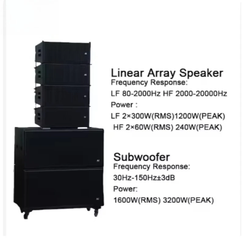 Outdoor Audio Dual 18 Inch Line Array Subwoofer+Professional Speakers Dual 10 Inch Line Array Speaker Passive Active Powered