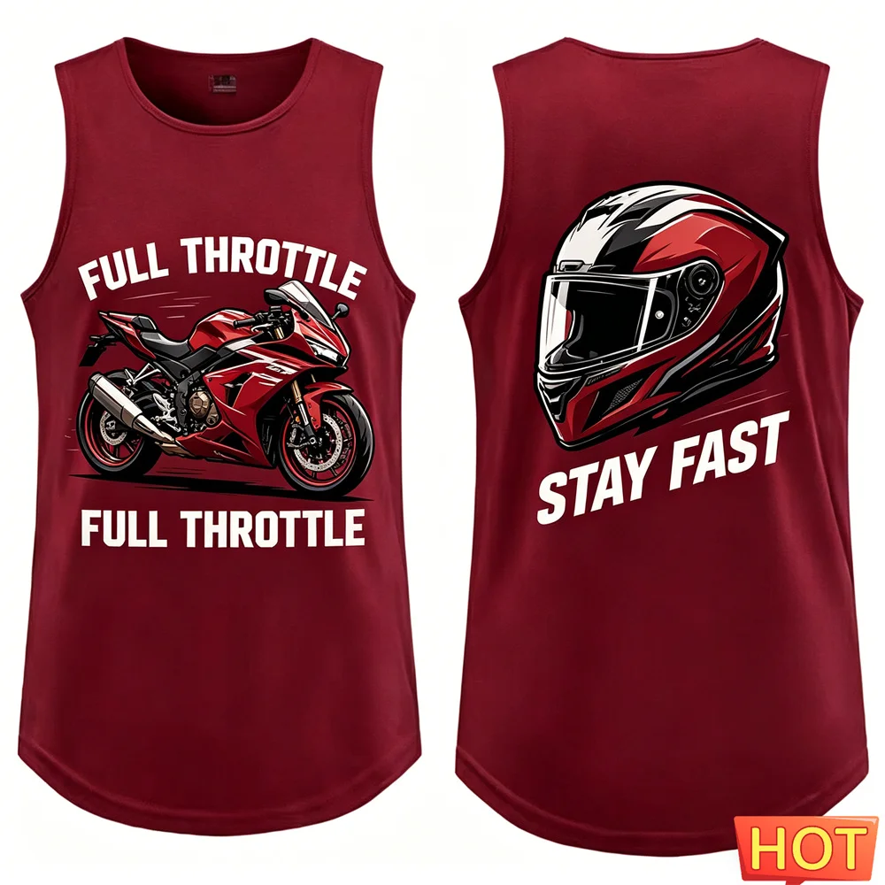 Summer men's t-shirts tank tops Men's Letter Printed Sleeveless Fitness T-shirt Training Running Speed Breathable Loose Tank Top