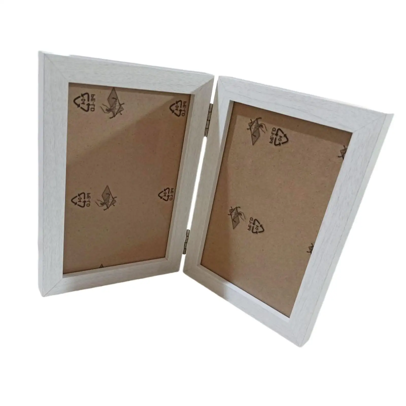 Double Picture Frame 4x6 Rectangle Rustic Vertical Hinged Photo Frame for Desktop Desk Living Room Entrance Family Friends Gift