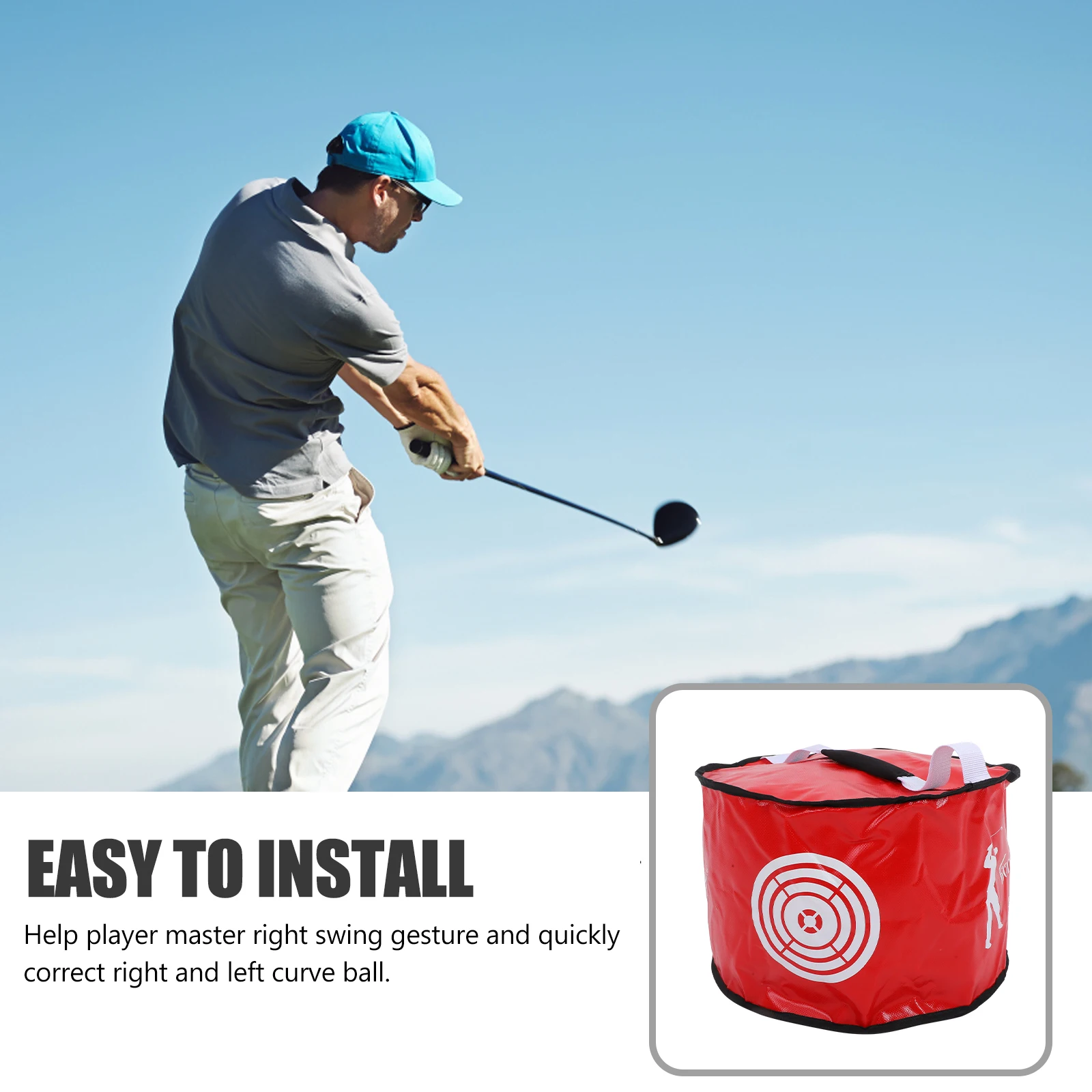 

Thickened Waterproof Golf Swing Training Bag Power Impact Aid For Beginners Target Pattern Strike Practice Bag Correcting Curve