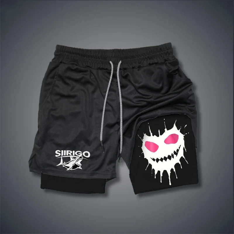 2024 Evil Smiling Face Pattern Printed Shorts Sports Casual Quick Drying Sports Trendy Shorts Men's Eight Color Shorts XS-3XL