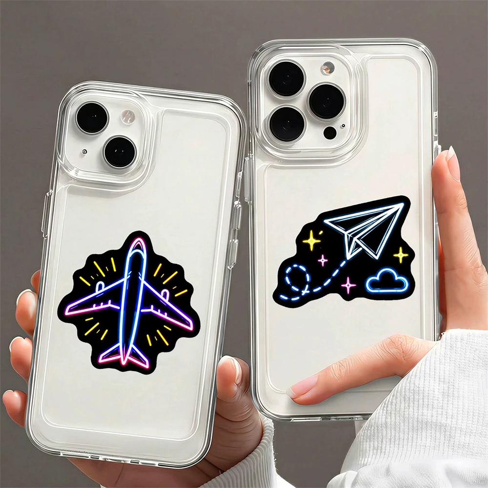 10/30/50pcs Funny Neon Air Travel Aircraft Stickers Cartoon Airplane Decals Skateboard Phone Luggage Bike Cute Sticker Wholesale 6