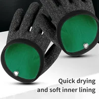 Slip Resistant Cut Proof Green Rubber Gloves Professional Fishing Gloves Fish Handling Anti-Puncture Waterproof Single Glove