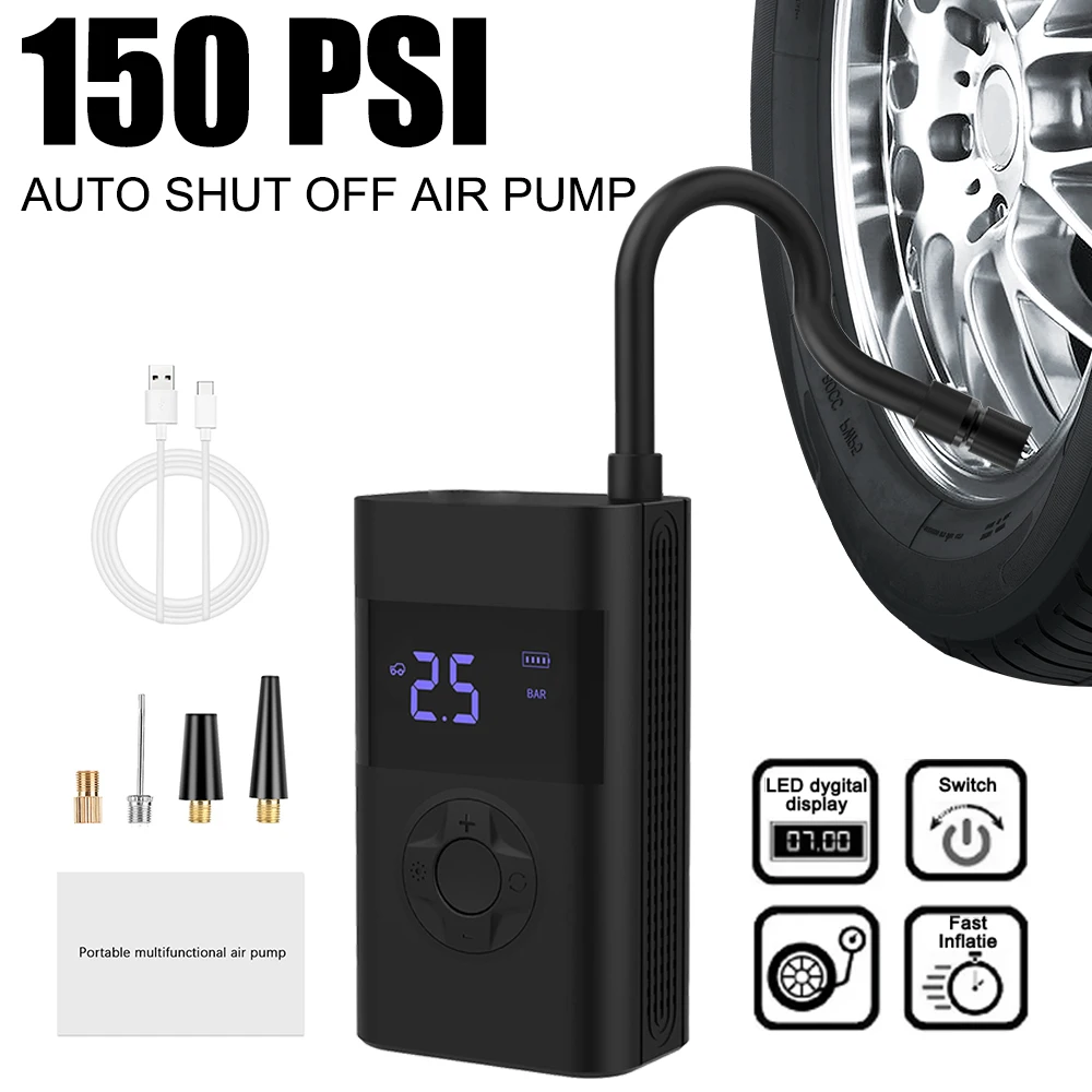 

For Car Mounted Motorcycle Bicycle Ball Auto Inflator Air Compressor Wireless Tire Inflatable Pump Car Electrical Air Pump