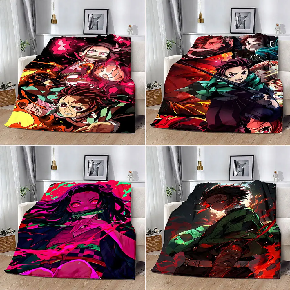 

Demon Slayer Printed Blanket Picnic Blankets Warm Blanket Soft and Comfortable Blanket Home Travel Birthday Gift