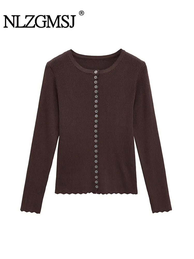 

NLZGMSJ Solid Cardigan Casual Long Sleeve Knitted Cardigan Single Breasted Short Shot Coats For Women Daily Streetwear