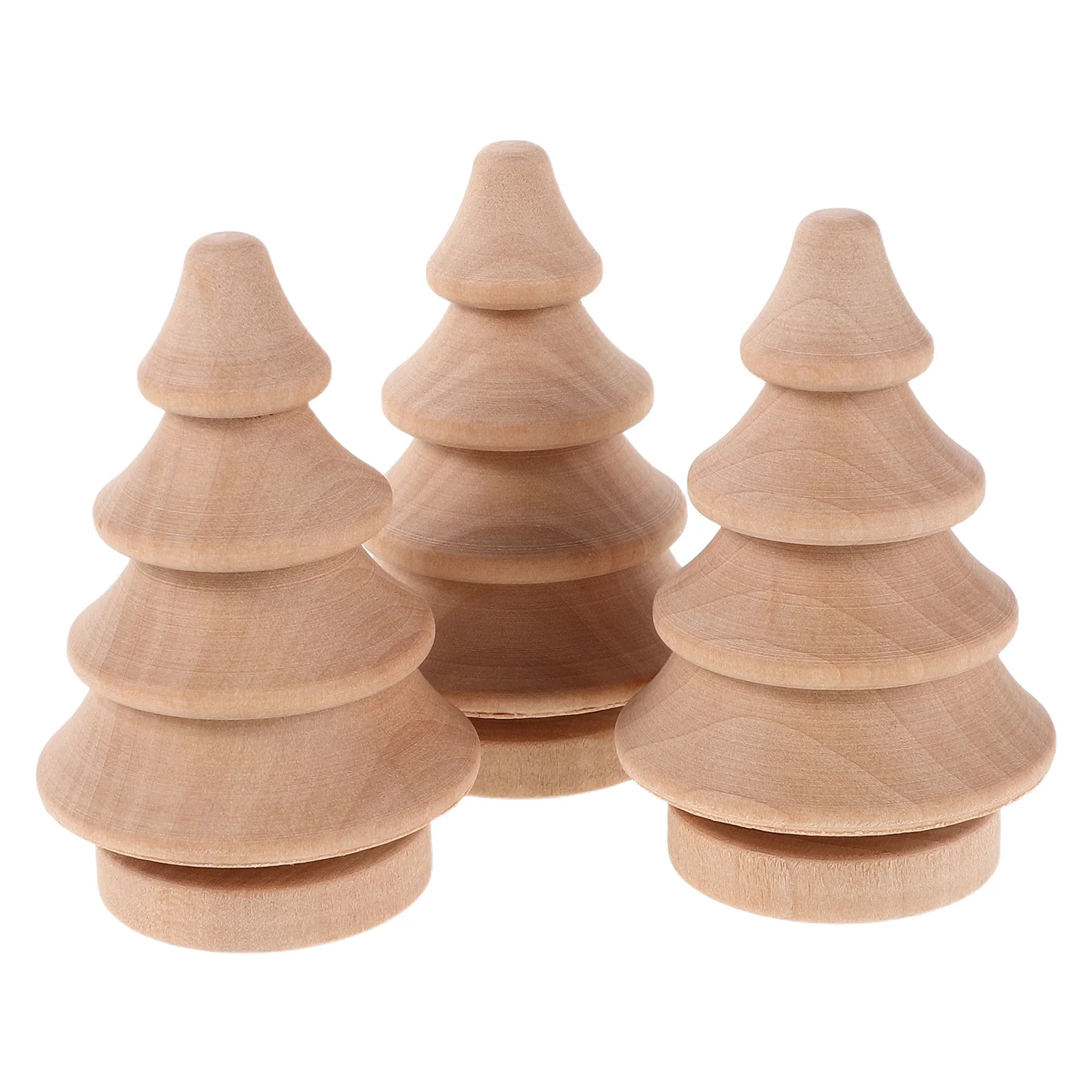 

3Pcs Solid Wood Christmas Tree Decorations Rustic Tabletop Centerpieces for DIY Painting Craft Farmhouse Winter Home Office Desk