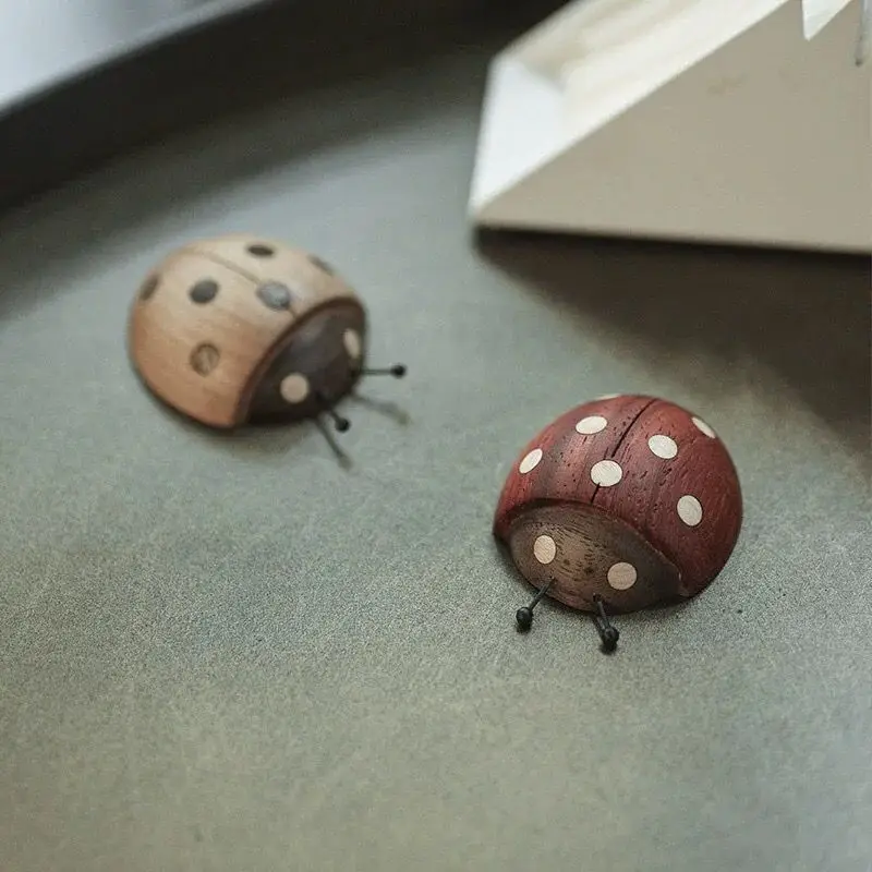 Mini Cartoon Beetle Ladybug Cute Hand-made Refrigerator Magnetic Sticker Balcony Garden Micro-landscape Potted Plant Decoration