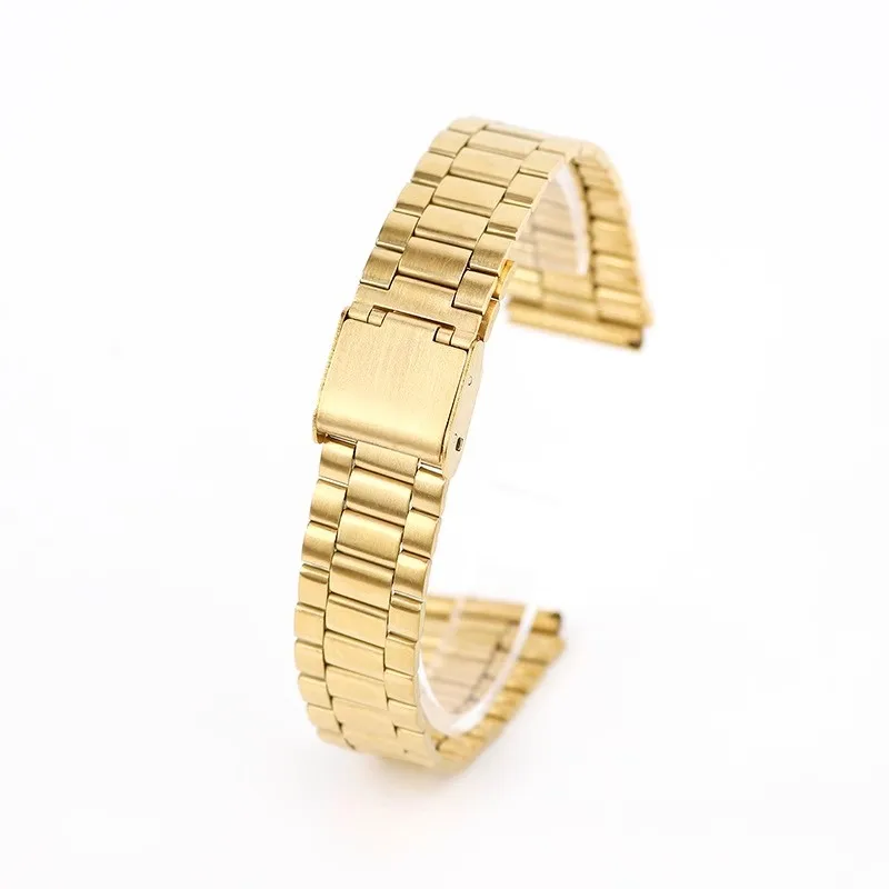 Watch Band for CASIO Fine steel wristband a158 / a159 / A168 /a169 /b650 /aq230/ 700 small gold watch series 18mm Watch straps