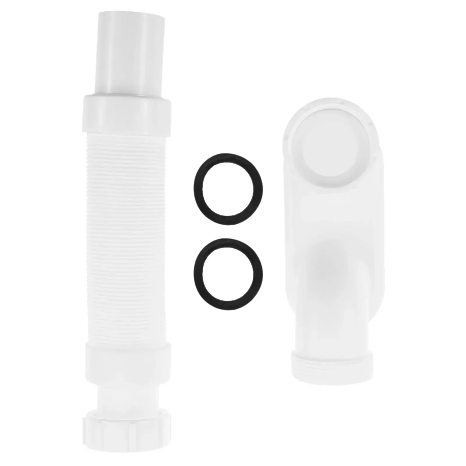 Bathtub Shower Drain Pipe Low Profile 1-1/2In P-Trap Flexible Plumbing Anti-odor Sealing Tape Freestanding & RV Bathtub Tubs