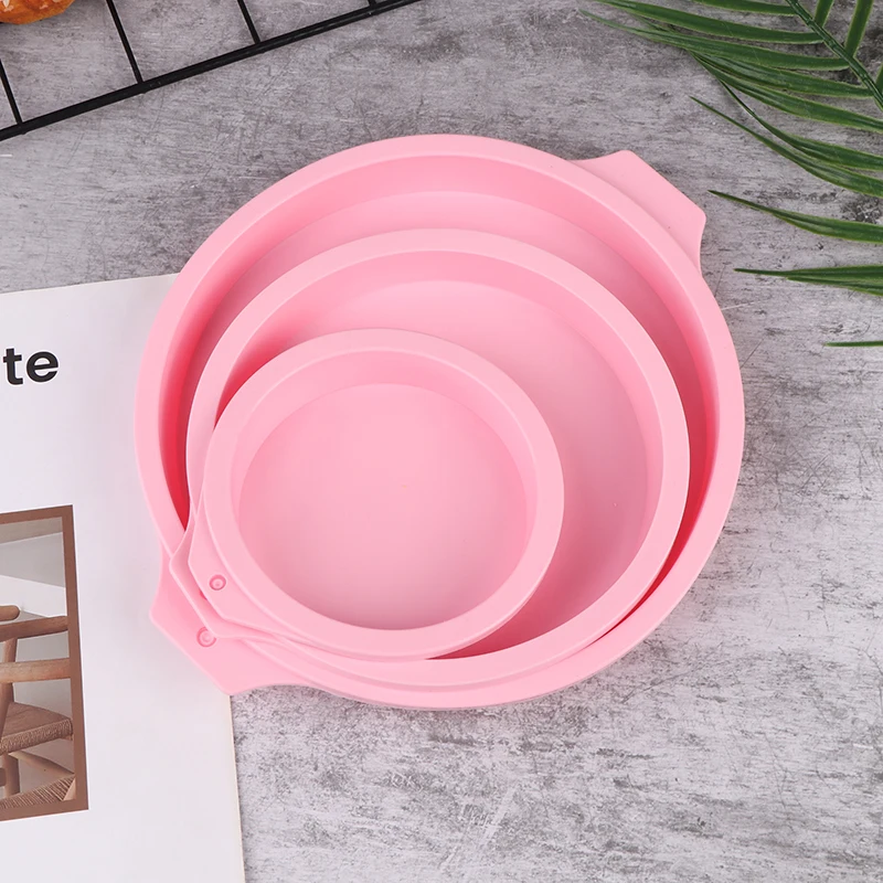 4/6/8 Inch Round Silicone Pink Green Layer Cake Mould Mousse Mold Baking Tools For Cooking Forms