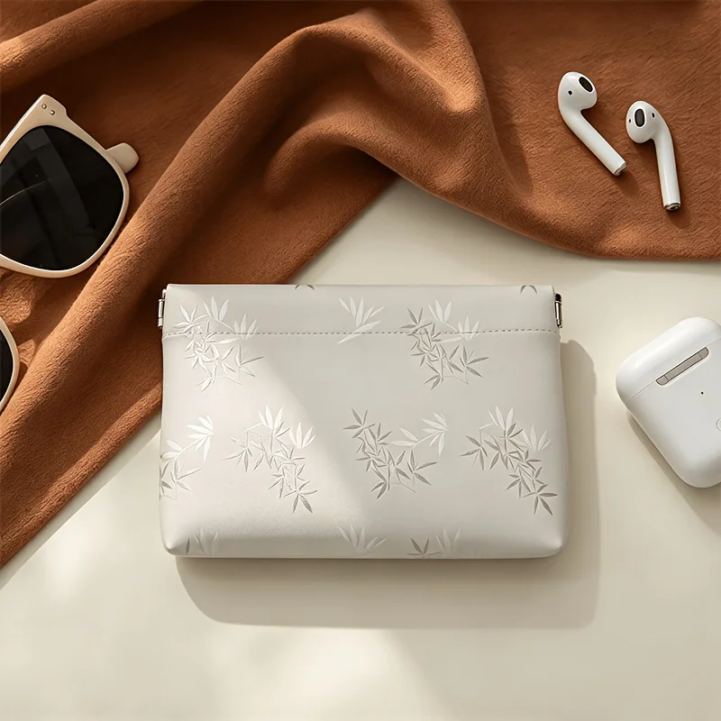 New Chinese Style Spring Pouch, Portable Auto Closing Pouch for Lipstick & Coins, Christmas Gift