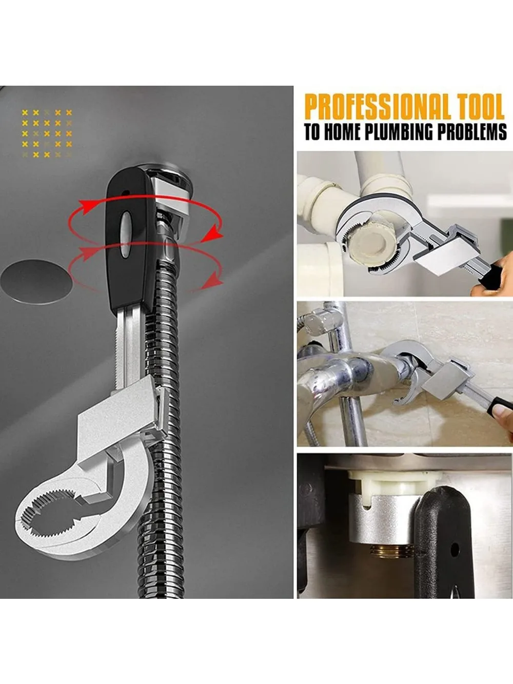 مفتاح ربط عالمي قابل للتعديل: أداة سباكة مثالية لإصلاح الصنبور والحوض!