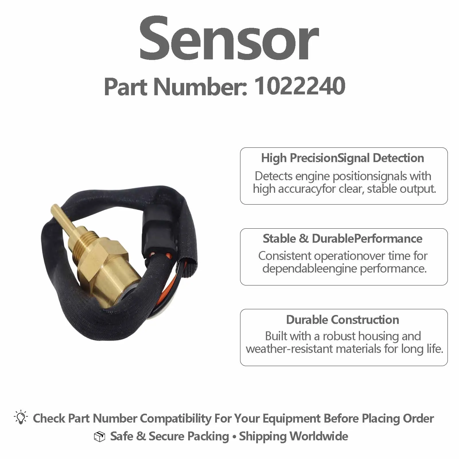 Temperature Sensor 102-2240 1022240 For Caterpillar CAT IT38G II Integrated tool rack