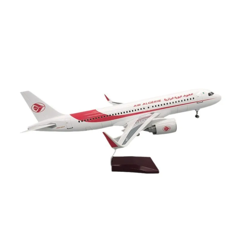 Modèle d'avion en résine à l'échelle 1/80, A320 Algerie Airways, avec lampe et train d'atterrissage, souvenir, collection, cadeau