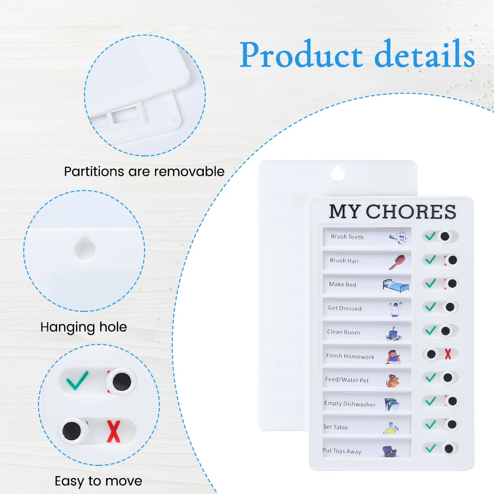 Blank Chore Chart 2 PCs Detachable Message Board 4.7x7.9 Inch Plastic Board With 2 Pieces Erasable Marker Pens Dropship