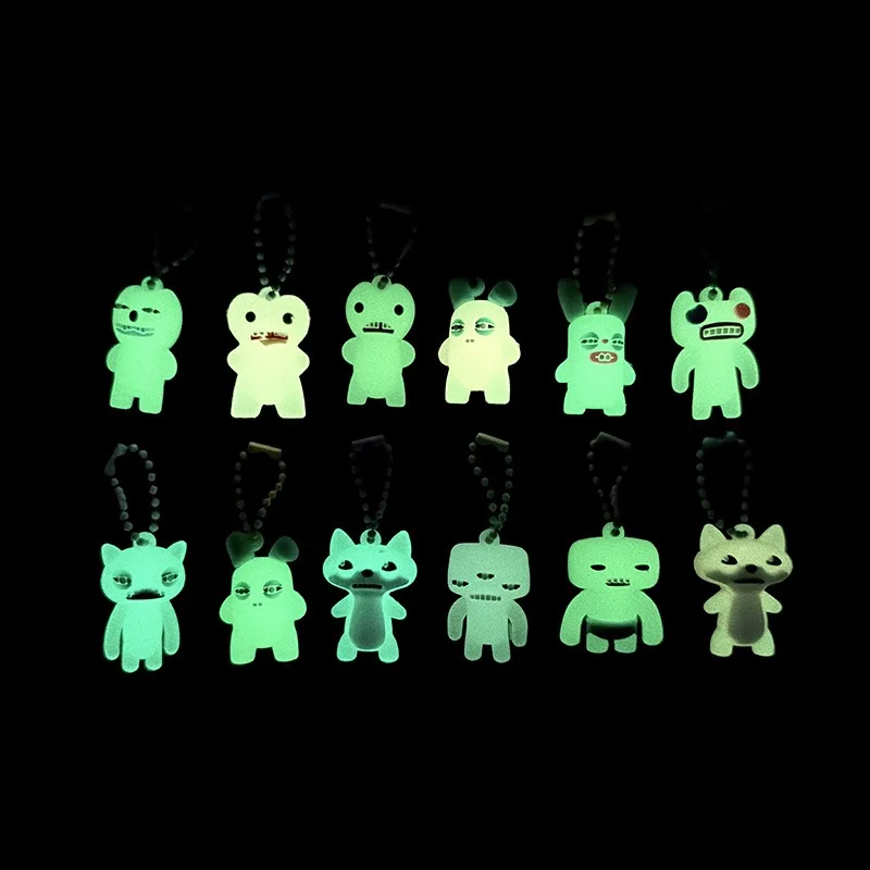 24 Stück Leuchtende Fuggler Blindboxen Lustige Hässliche Anhänger Schlüsselanhänger Zahnmonster-Puppe Taschenanhänger Geschenk Mystery Box Überraschungsfigur – Detail 3