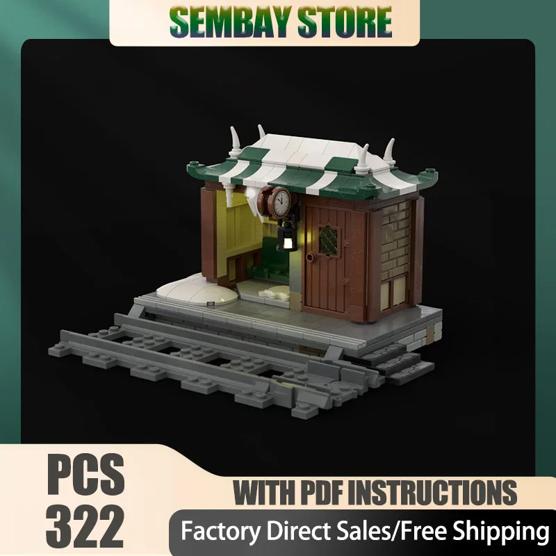 

Городской вид на улицу Moc, строительные кирпичи, модульная поездовая станция, укрытие, модель, технологические блоки, рождественские игрушки «сделай сам», строительные подарки