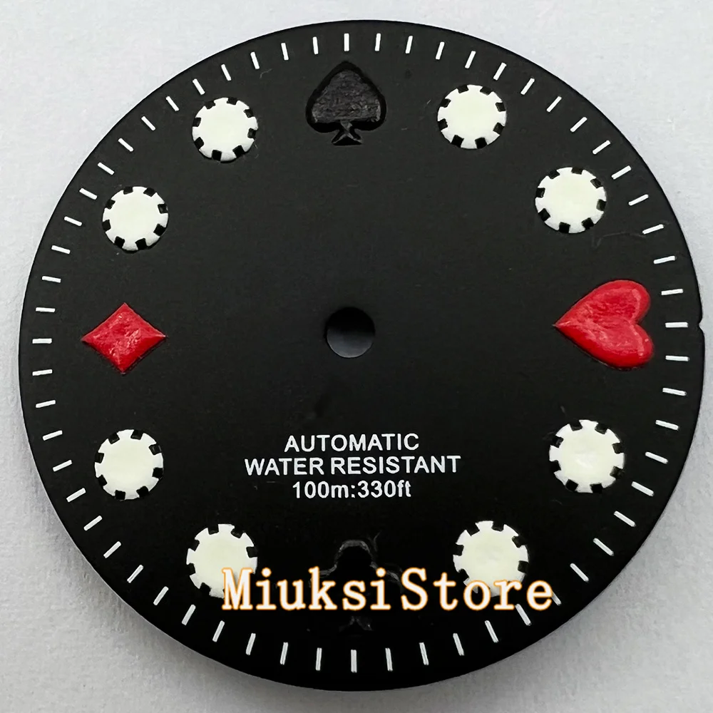 29mm Black White Green Sterile Luminous Watch Dial Fit NH35  Automatic Movement Watch Accessories image 3
