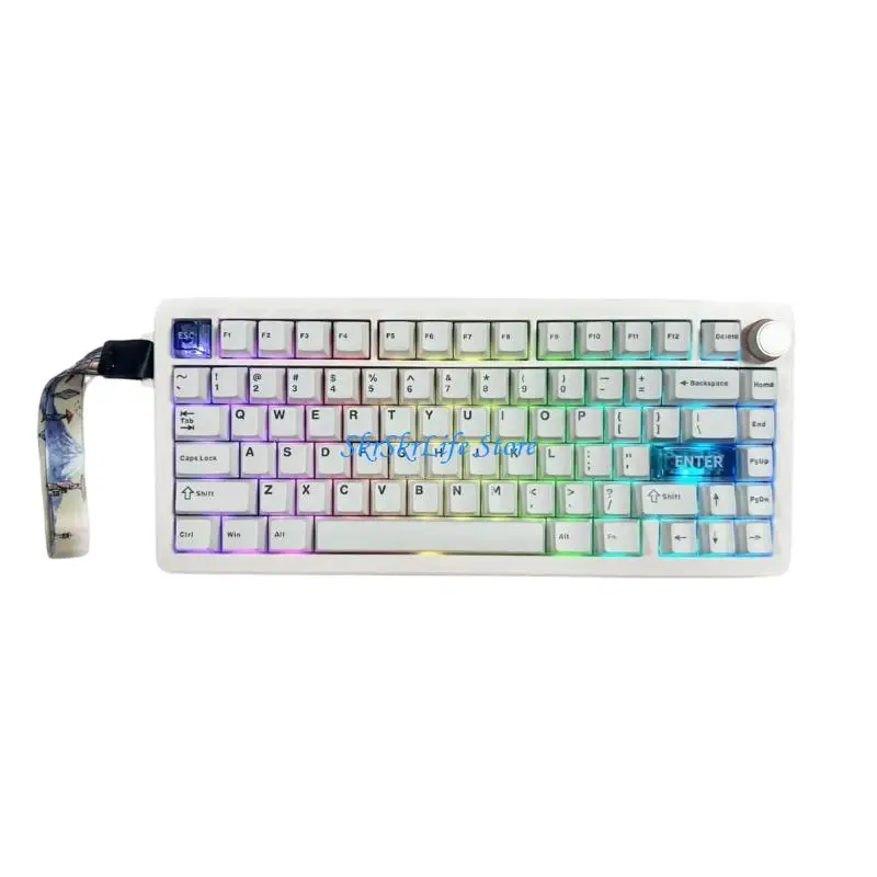 E65E Hot Swappable Mechanical Keyboard with Bluetooth-Compatible 5.0, 2.4GHz Wireless, USB C 3 Mode Keypad and 4000mAh Battery