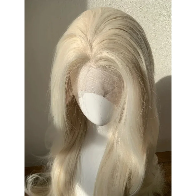 Peluca negra Ashely, pelucas de mujer de 24 pulgadas, pelo largo ondulado, peluca con malla frontal 13*4, pelucas de encaje sintético de aspecto natural rizado