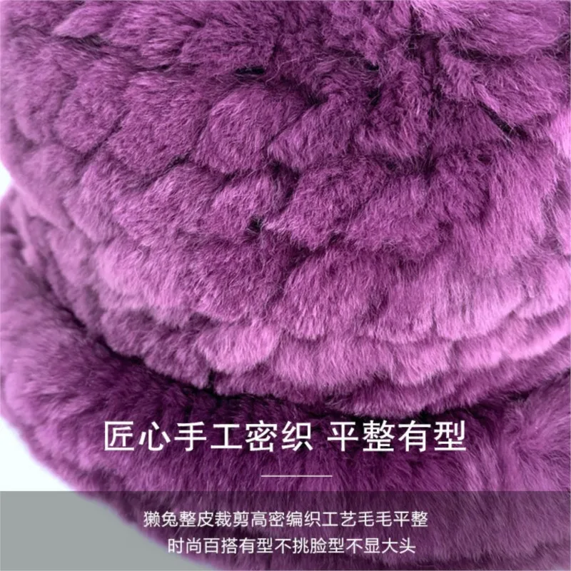 Fur hats for women in autumn and winter grandmothers moms to keep warm middle-aged elderly people the Real top scarves