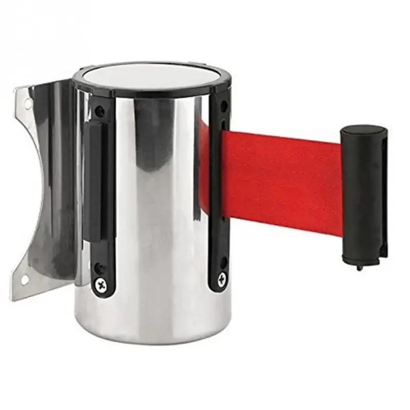 A84X-Retractable Barrier Strip Stainless Steel Housing Wall Mount For Parks Schools Queue Barrier