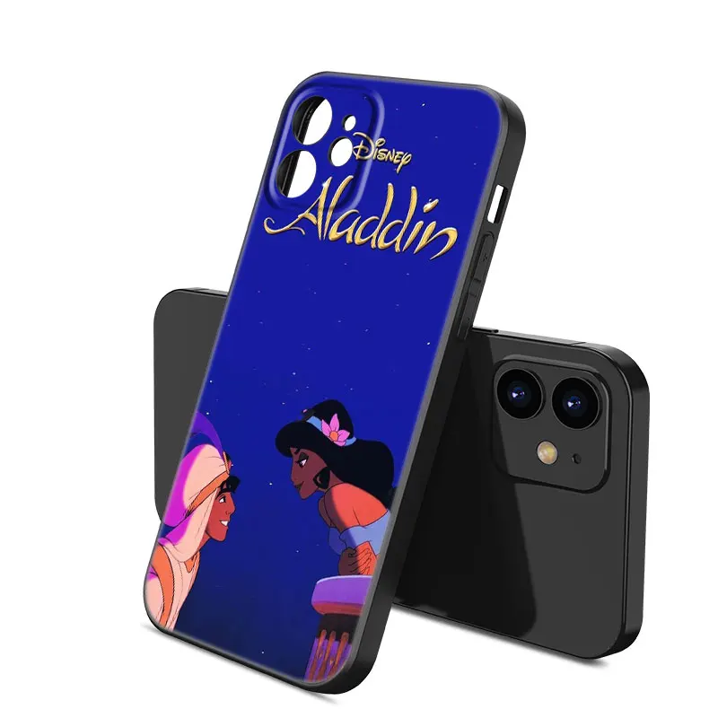 Aladdin Princess Jasmine Black Silicone Phone Case For Apple iPhone 12 13 Mini 11 14 15 Pro Max 7 8 Plus X XR XS SE 2020 2022