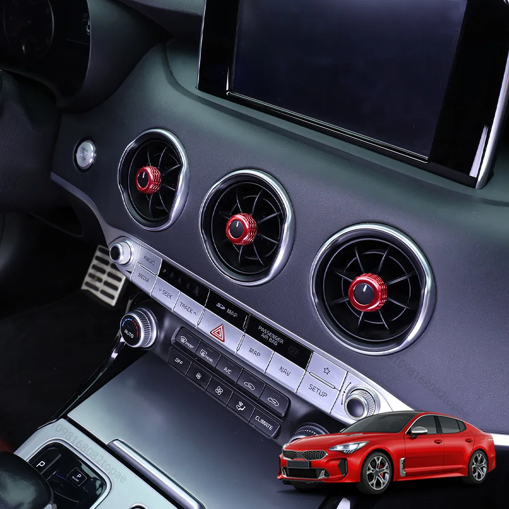 

Декоративная накладка на ручку вентиляционного отверстия из красного сплава для KIA Stinger 2018-2023, элементы отделки салона