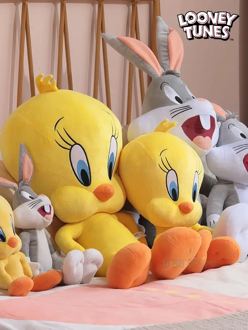 Looney tunes bugs coelho brinquedo de pelúcia figuras ação tweety pássaro lola coelho anime dos desenhos animados filme plushies boneca de pelúcia