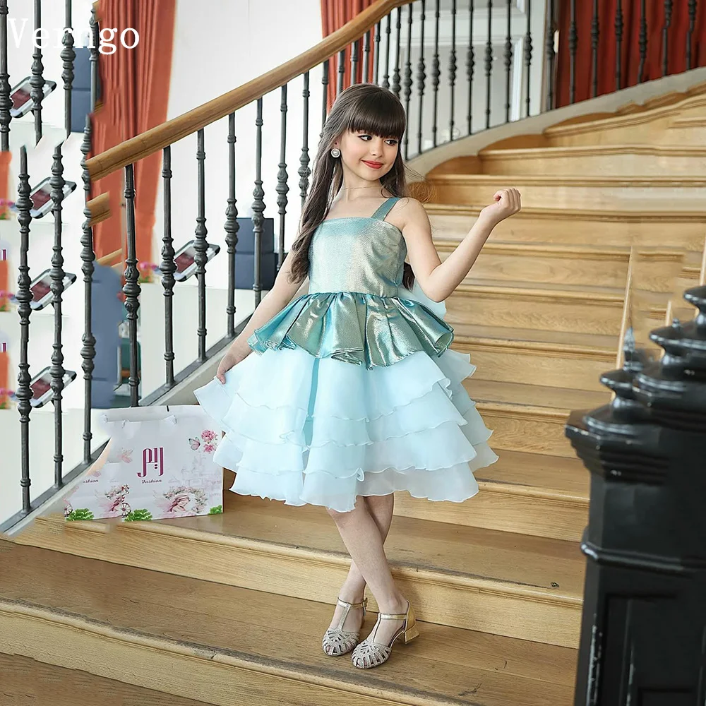 

Verngo Green Bow Kid Mini Birthday Party Dress SequinedO Neck Sleeveless A line Ball Gown Celebrity Girl Flower Dress Customized