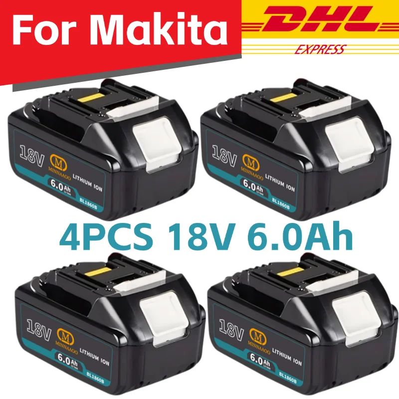 

Для аккумулятора Makita, литиевая аккумуляторная батарея 18 В, 6 Ач, Makita 18 В BL1840 BL1830 BL1850 BL1850B, оригинальная батарея для инструментов Makita