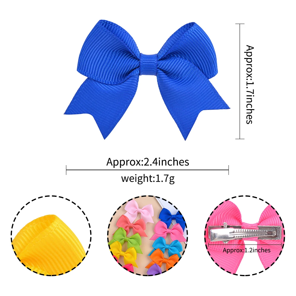 10 Teile/satz Einfarbig Kinder Bögen Haar Clips für Baby Mädchen Handgemachte Band Bowknot Haarnadel MiNi Barrettes Haar Zubehör – Detail 2