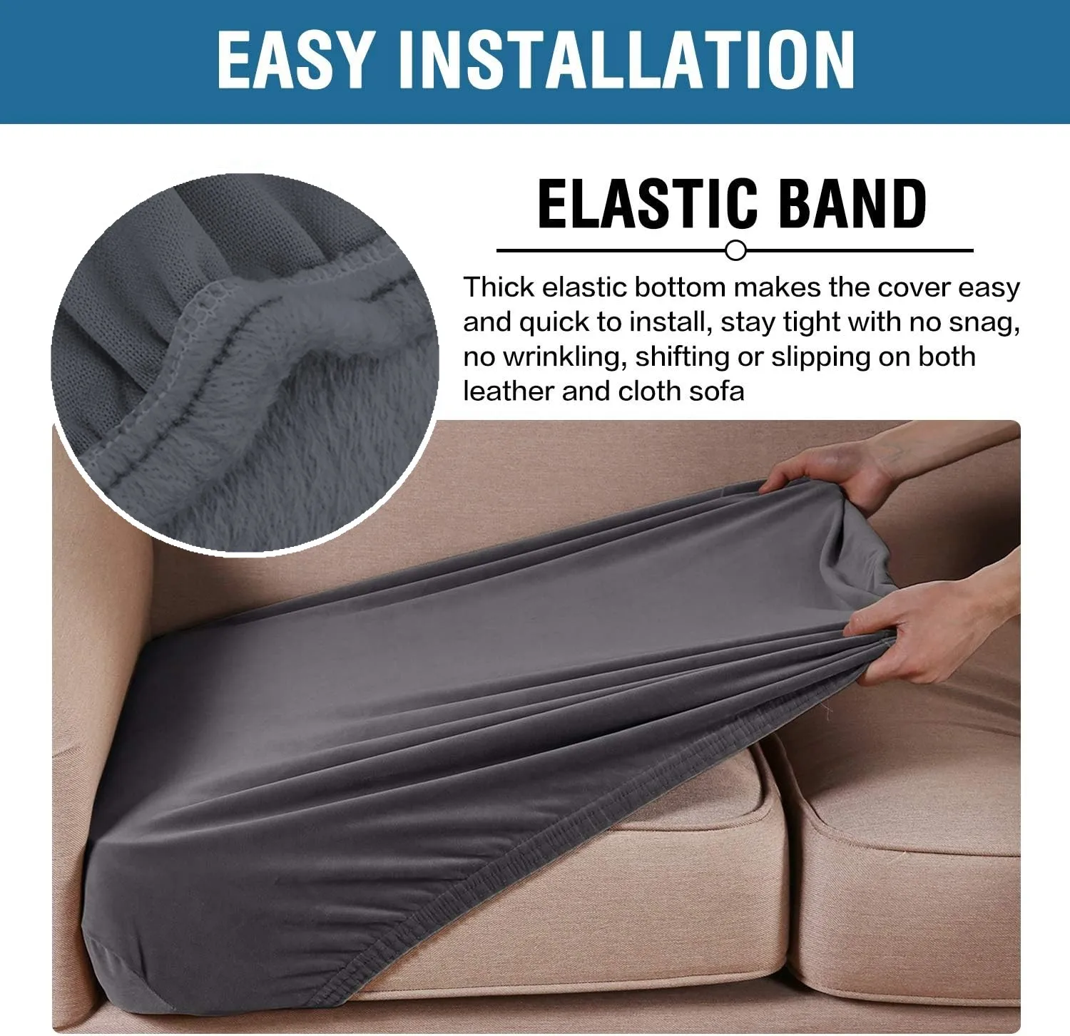 Funda terciopelo grueso suave protectora para asiento sofá y cojín - imagen 3